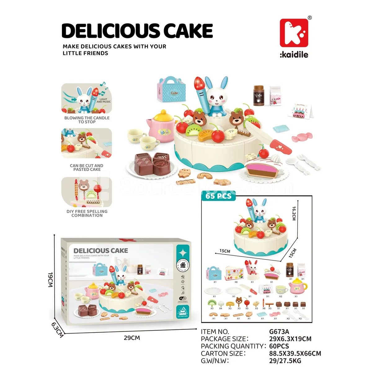65-Piece Cake Cutting Play Set