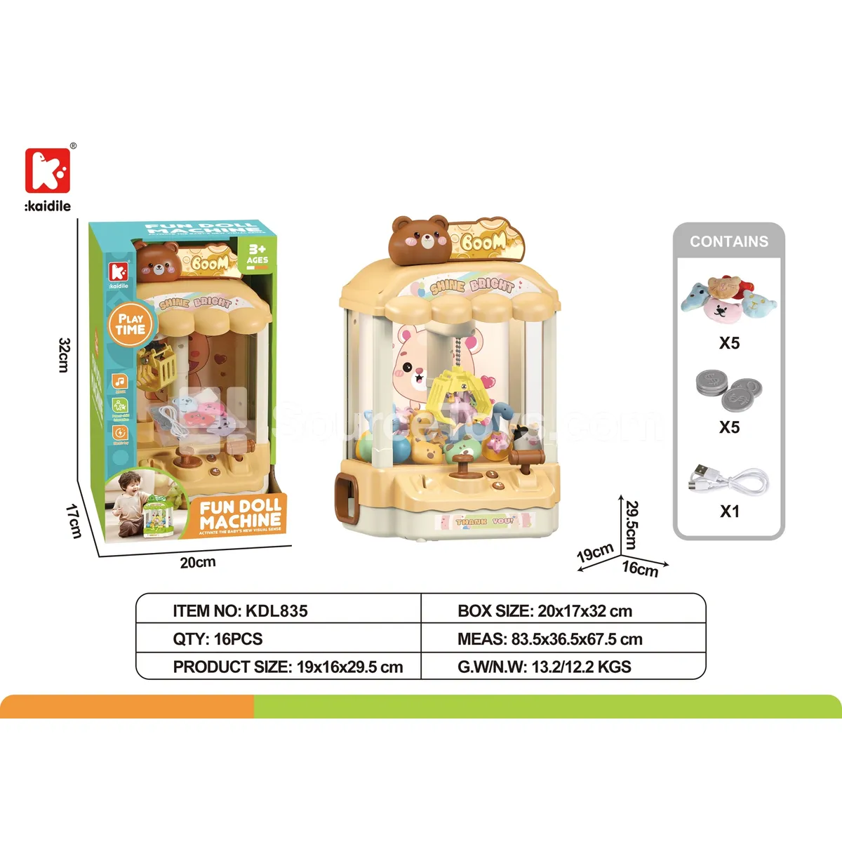 Brown Bear Claw Machine Toy