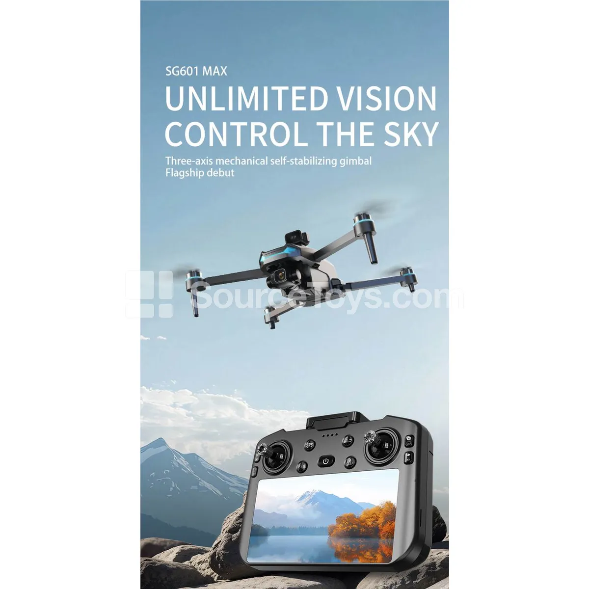 3-Axis Gimbal Drone with 5-Inch Color Screen 3-Axis Gimbal Drone with 5-Inch Color Screen