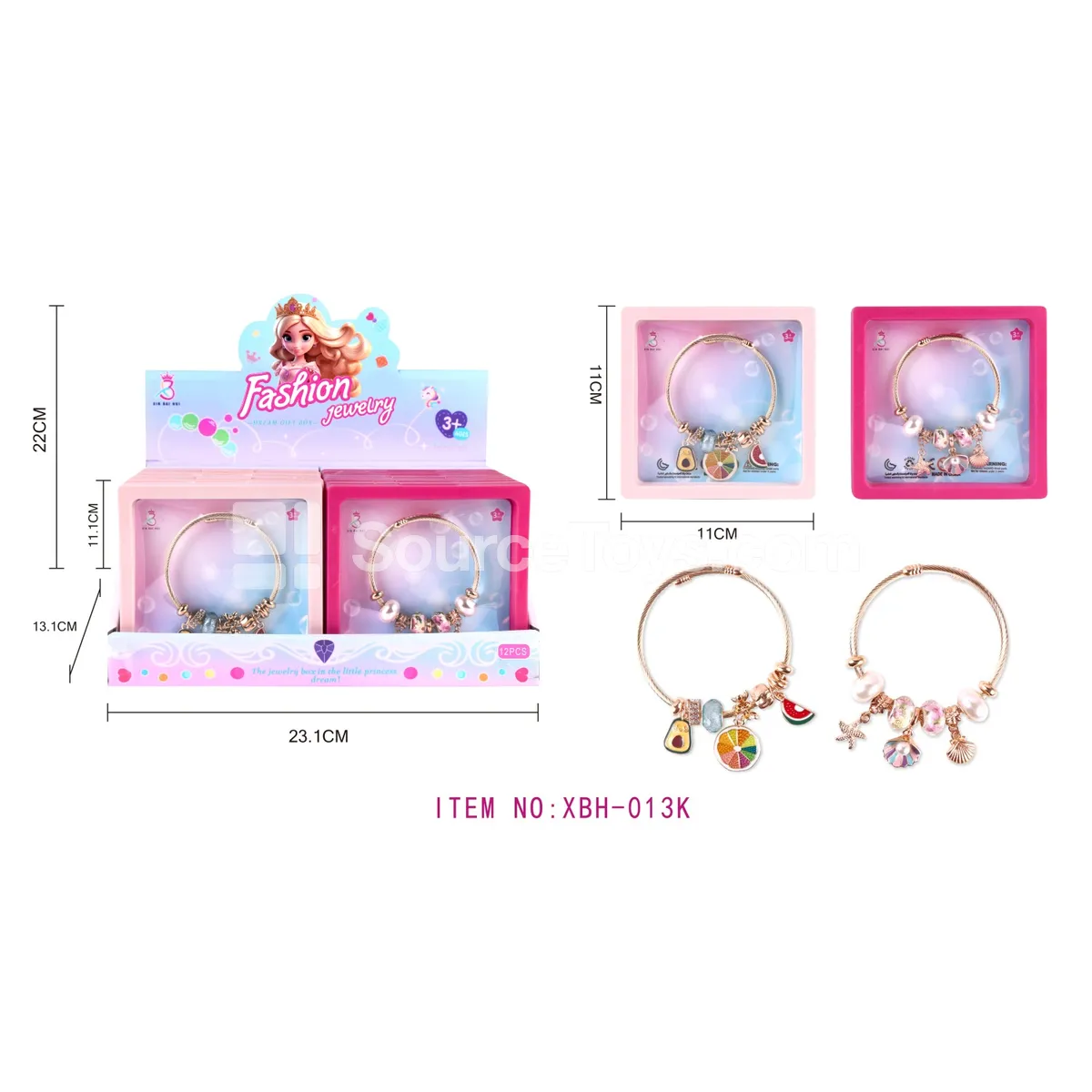 Fruit & Shell Charm DIY Bracelet Kit, 12pcs/Box