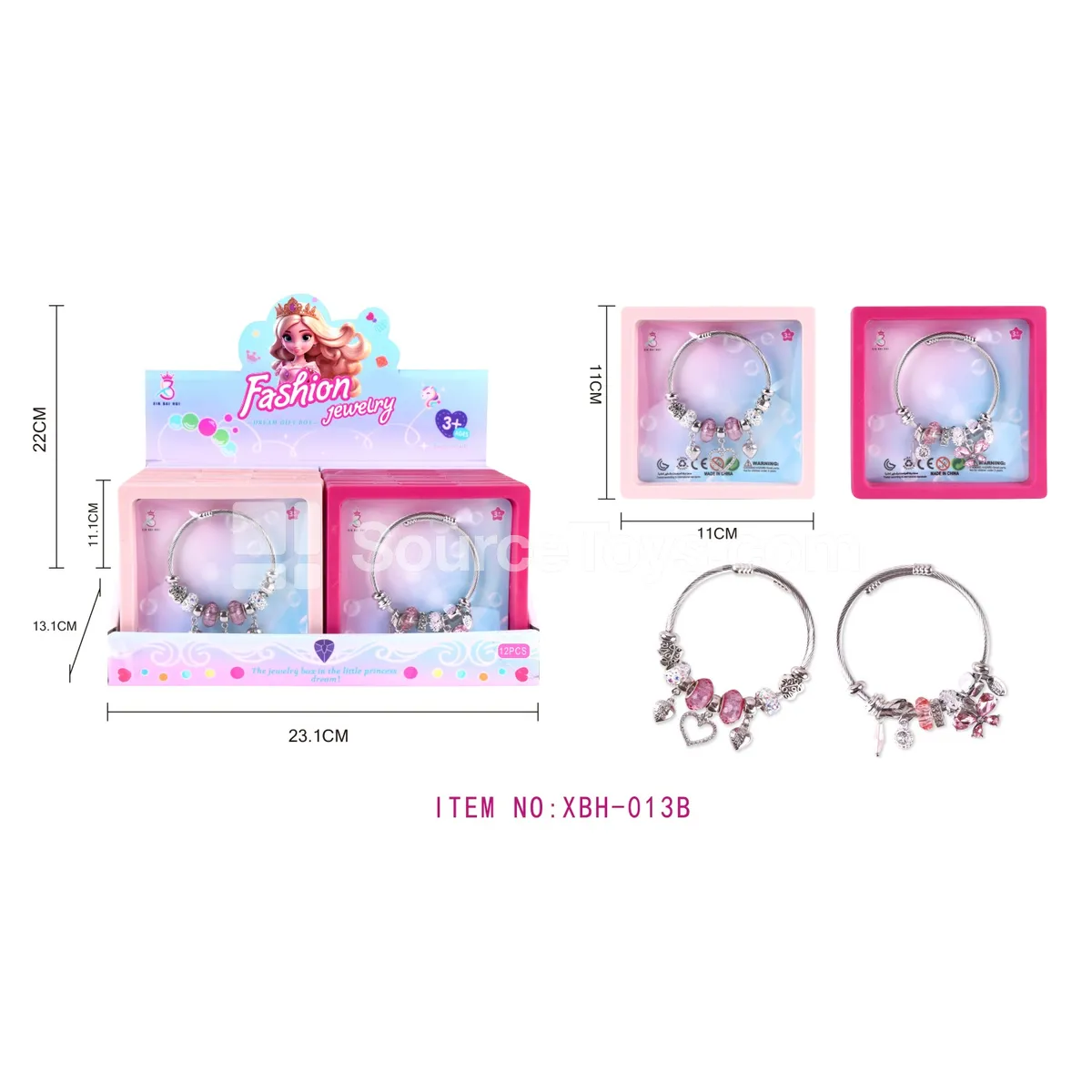 DIY Heart Butterfly Charm Bracelet Set, 12pcs/Box DIY Heart Butterfly Charm Bracelet Set, 12pcs/Box