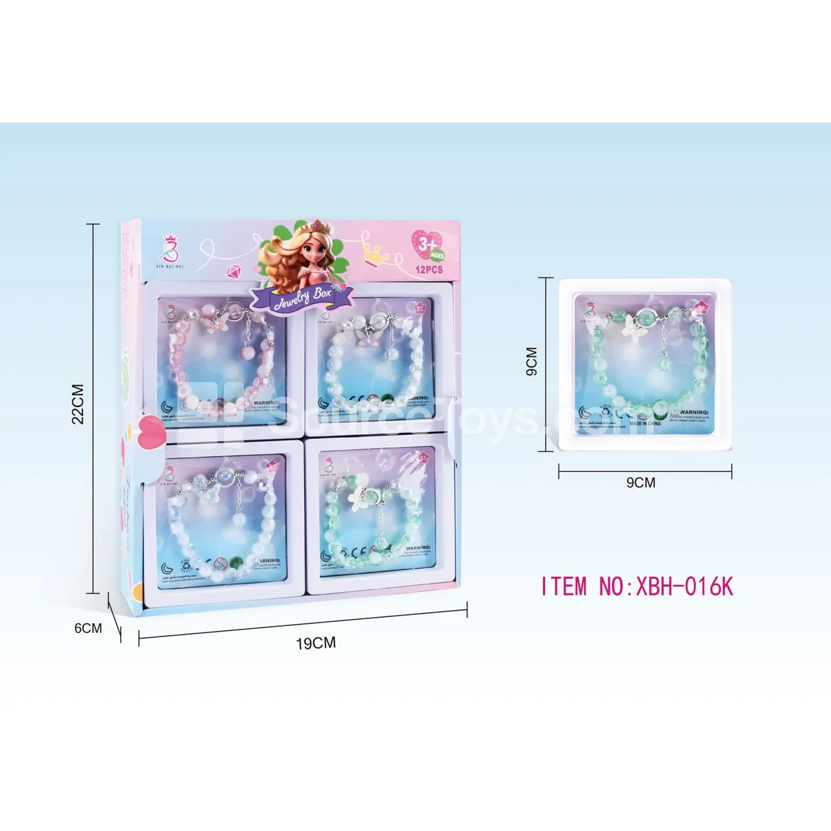 Mermaid Ocean Theme Bracelet Set, 12pcs/Box