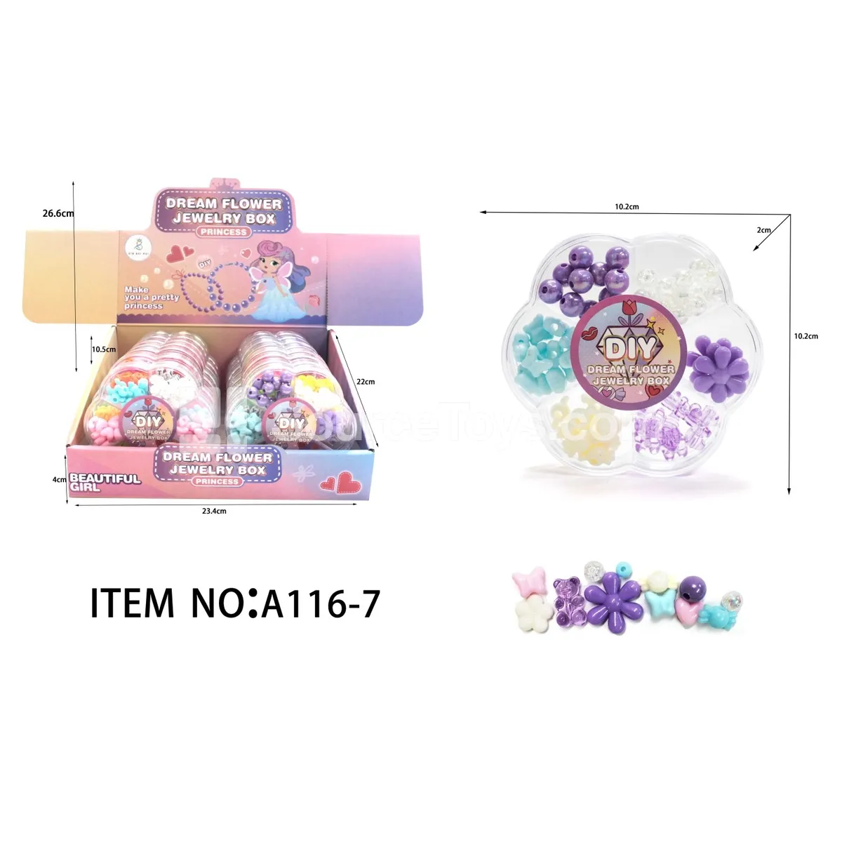 Plum Blossom DIY Bead Jewelry Making Kit, 16 Pcs/Box