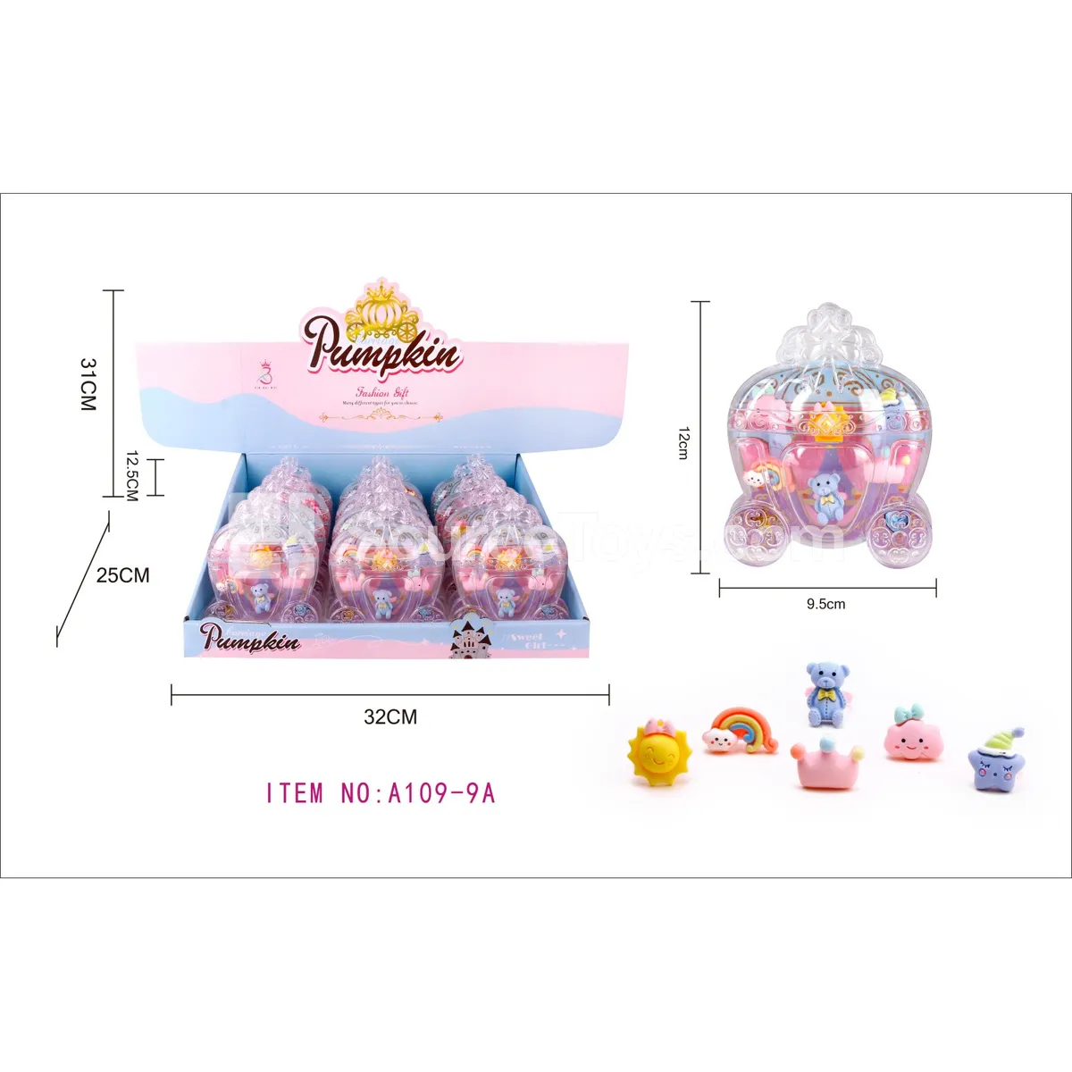 Pumpkin Carriage Dress-up Ring Toy 12PCS/Box Pumpkin Carriage Dress-up Ring Toy 12PCS/Box