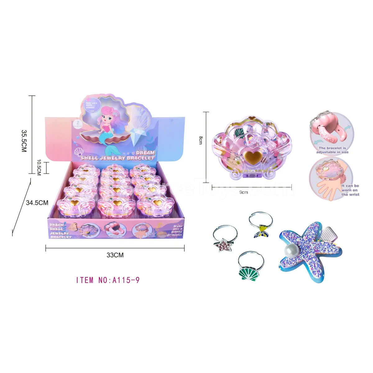 Hair Clip Set Mermaid Ocean Series 12pcs/Box