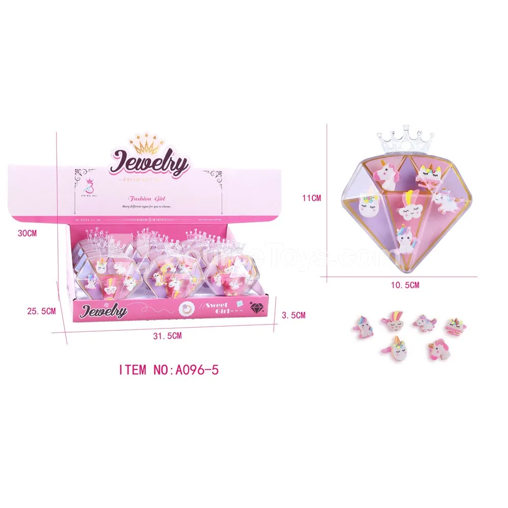 Girls’ Jewelry Kids Unicorn Rings 12pcs/Box