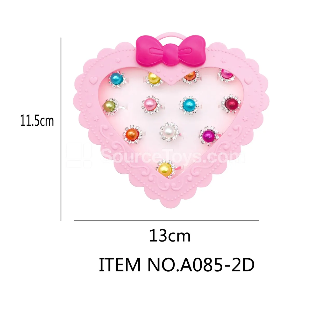 Alloy Gemstone Rings, 12 Pcs/Box