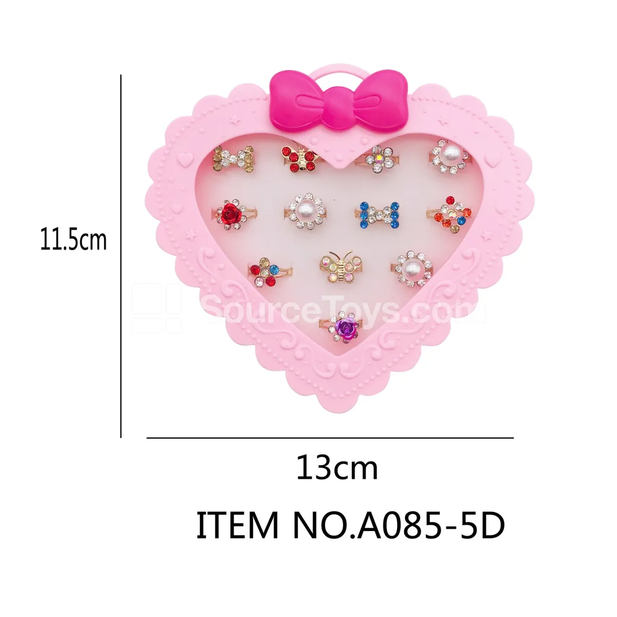 Alloy Gemstone Rings Set, 12pcs per Box