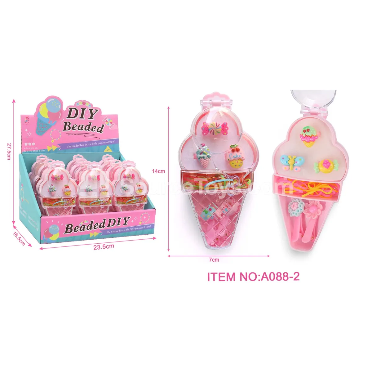 Ice Cream Hair Clip Ring Box, 12 pcs/box Ice Cream Hair Clip Ring Box, 12 pcs/box