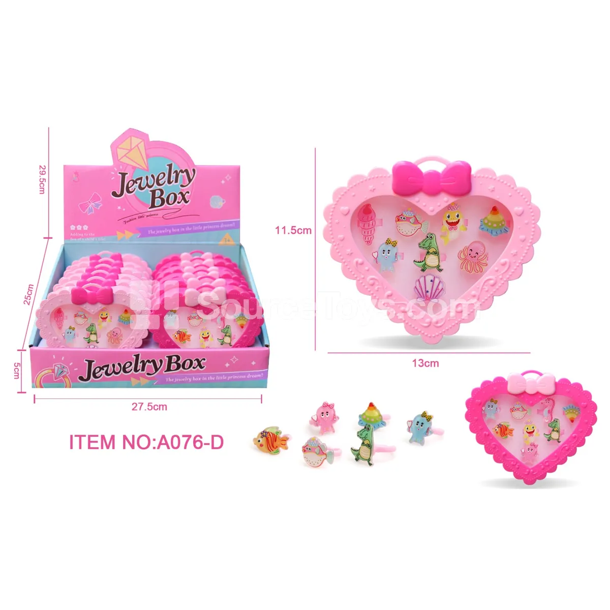 Girls’ Ocean Series Kids Rings 12pcs/Box Girls’ Ocean Series Kids Rings 12pcs/Box