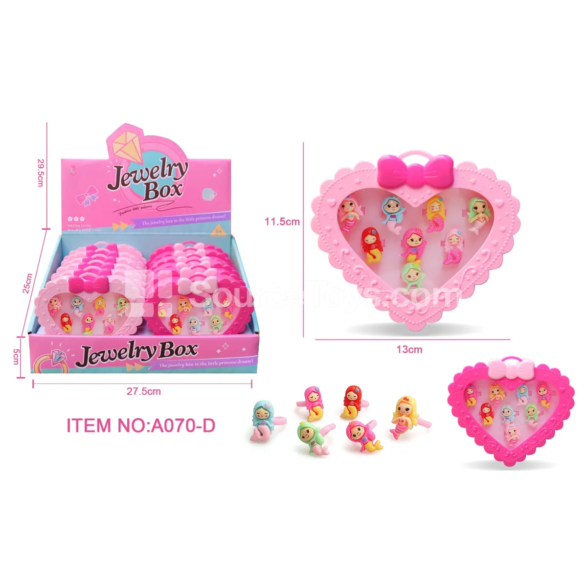 Mermaid Kids Rings 12pcs/Box Mermaid Kids Rings 12pcs/Box
