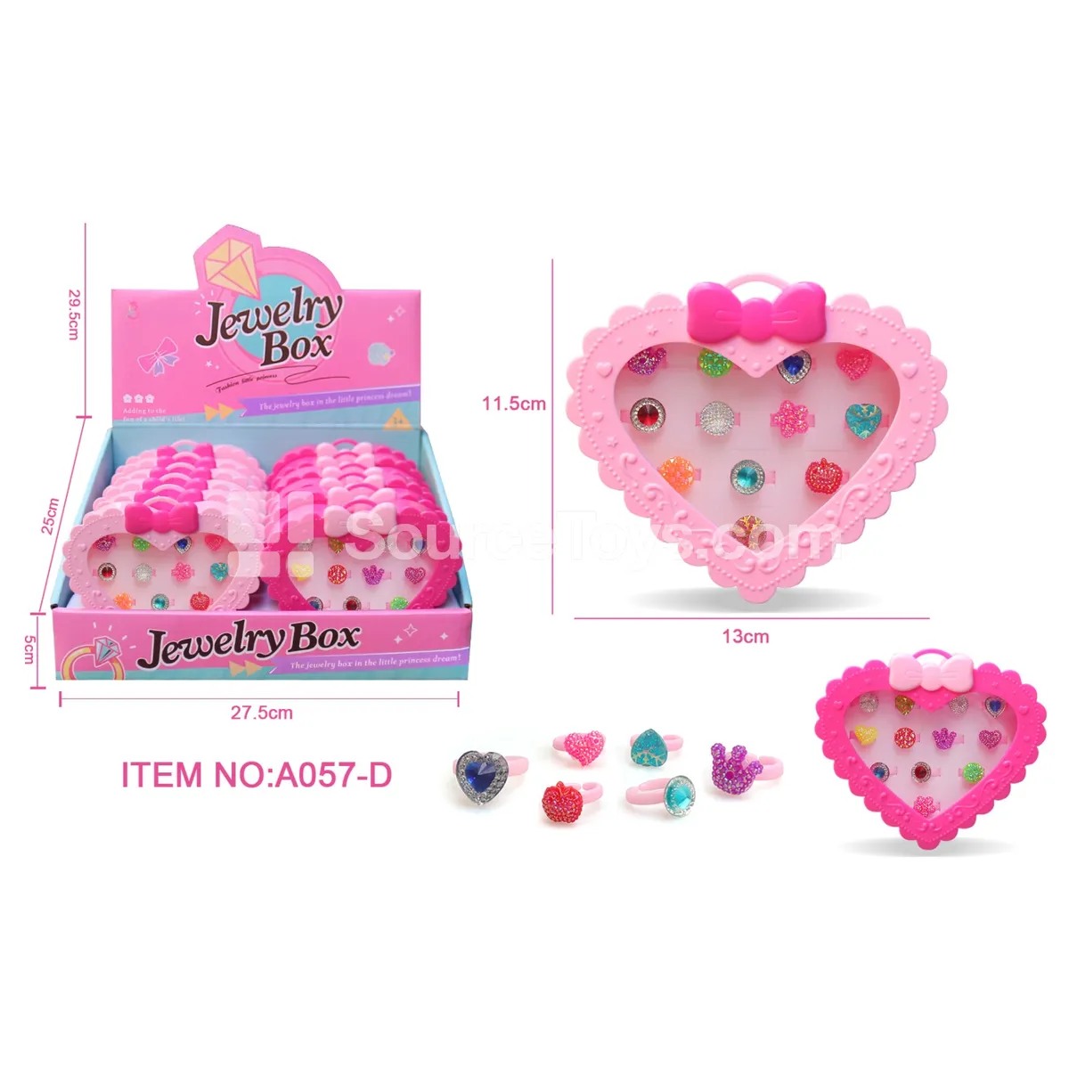Girls’ Gemstone Rings, 12pcs/Box Girls’ Gemstone Rings, 12pcs/Box