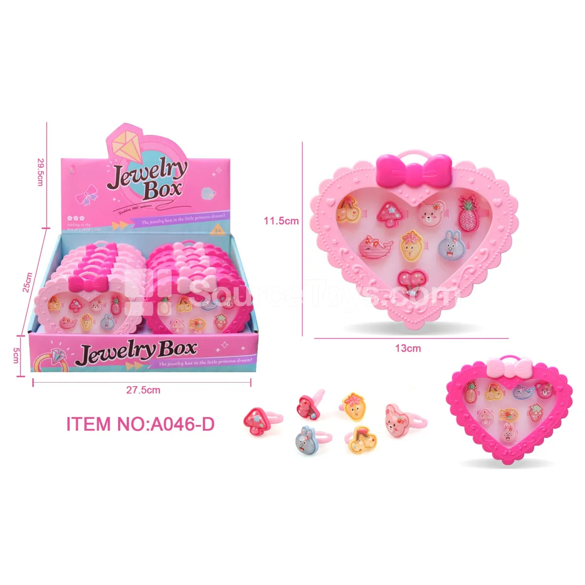 Girls Fashion Ring Set 12pcs/Box
