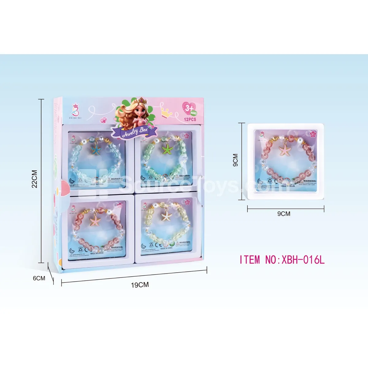 Mermaid Ocean Series Bracelet Set, 12pcs/Box