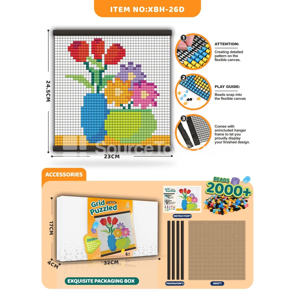 DIY Pixel Art Flower Bouquet Fuse Beads Kit DIY Pixel Art Flower Bouquet Fuse Beads Kit