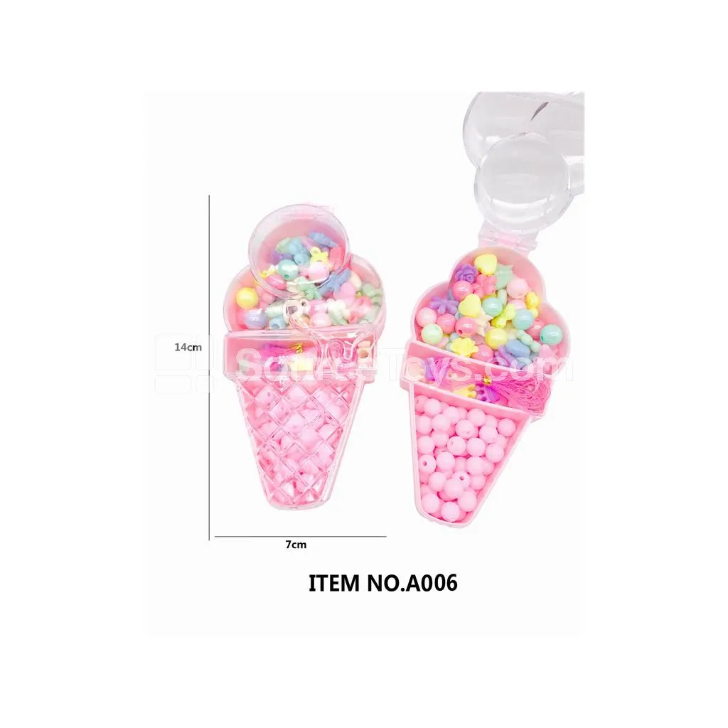 Girls’ Jewelry Ice Cream DIY Bead Kit Rainbow Beads Kids Craft Set Girls’ Jewelry Ice Cream DIY Bead Kit Rainbow Beads Kids Craft Set