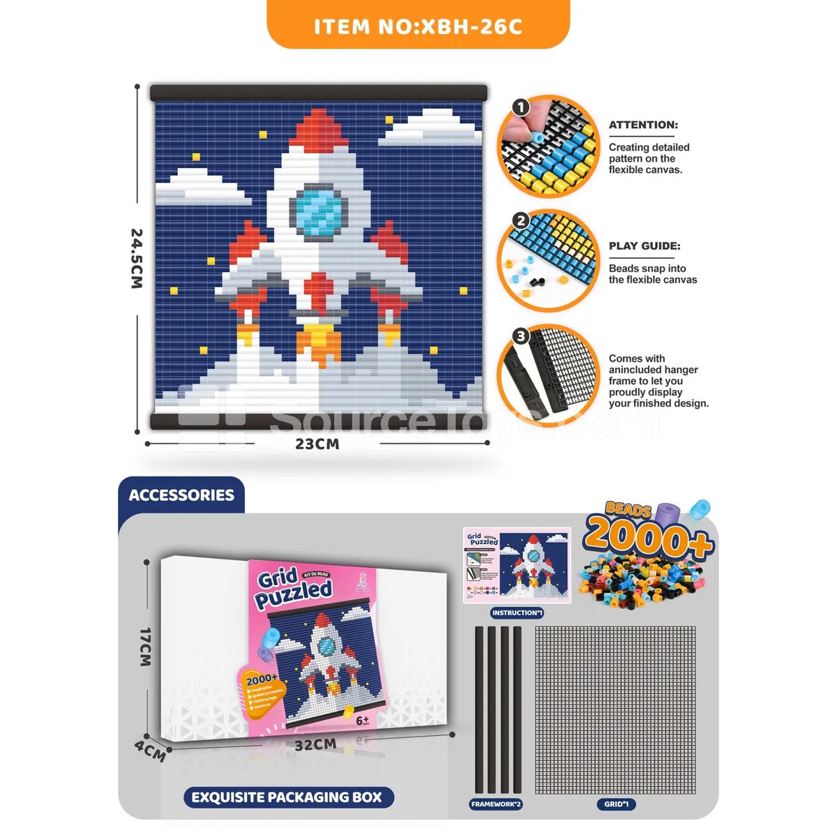 DIY Space Rocket Pixel Art Building Blocks Set DIY Space Rocket Pixel Art Building Blocks Set