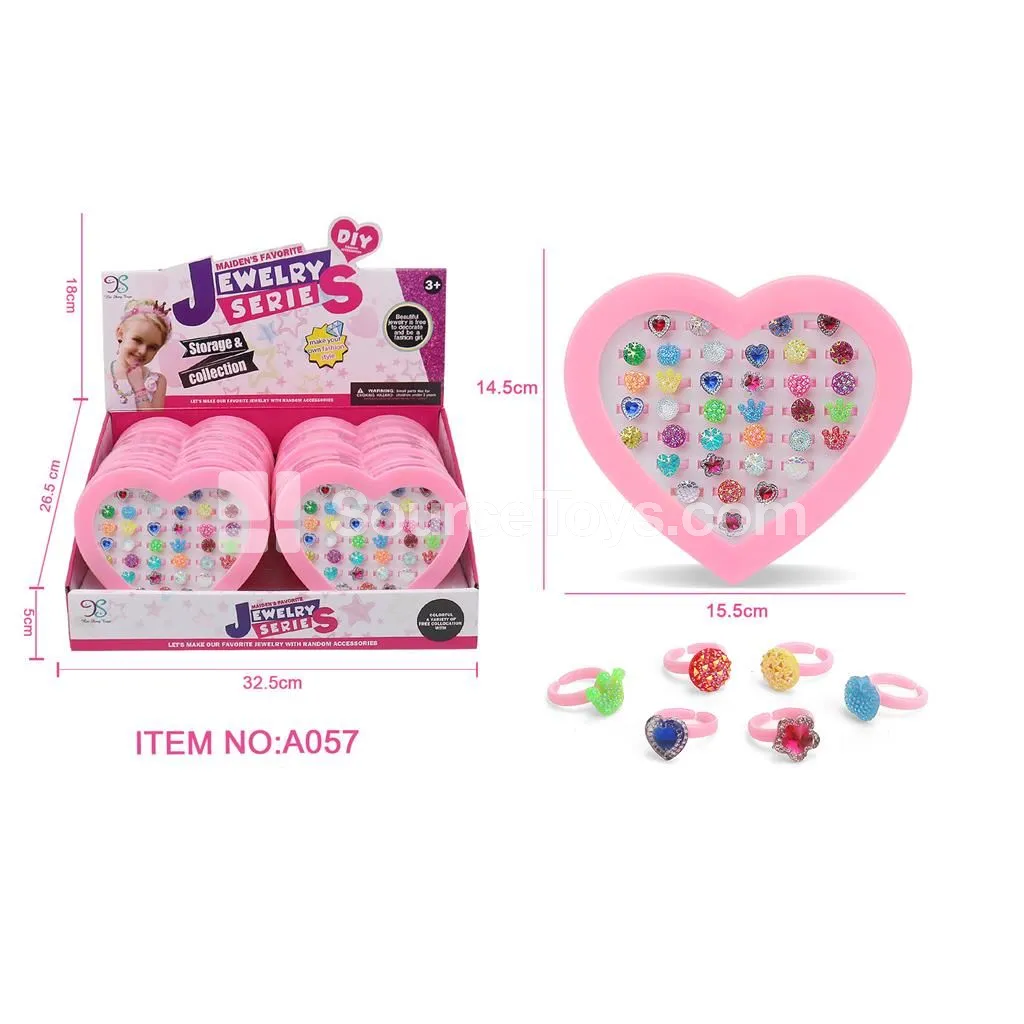 Fashion Doll Pretend-Play Rings Set of 12