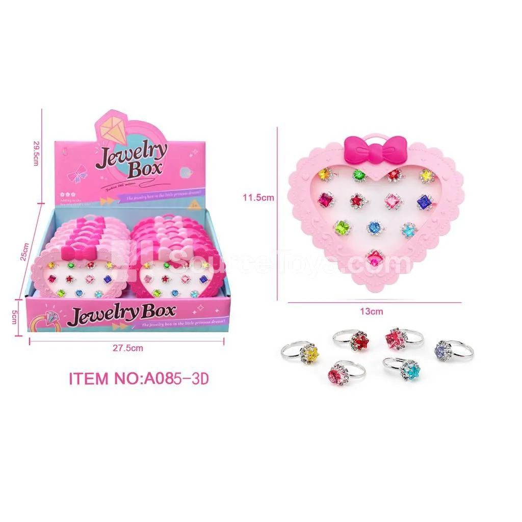 Gemstone Alloy Rings 12 pcs