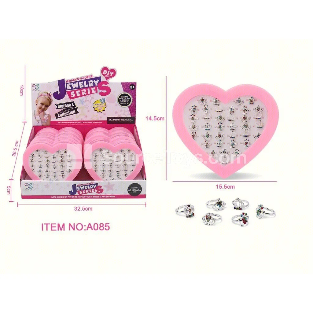 Crown Gem Alloy Rings 12 Pcs Crown Gem Alloy Rings 12 Pcs