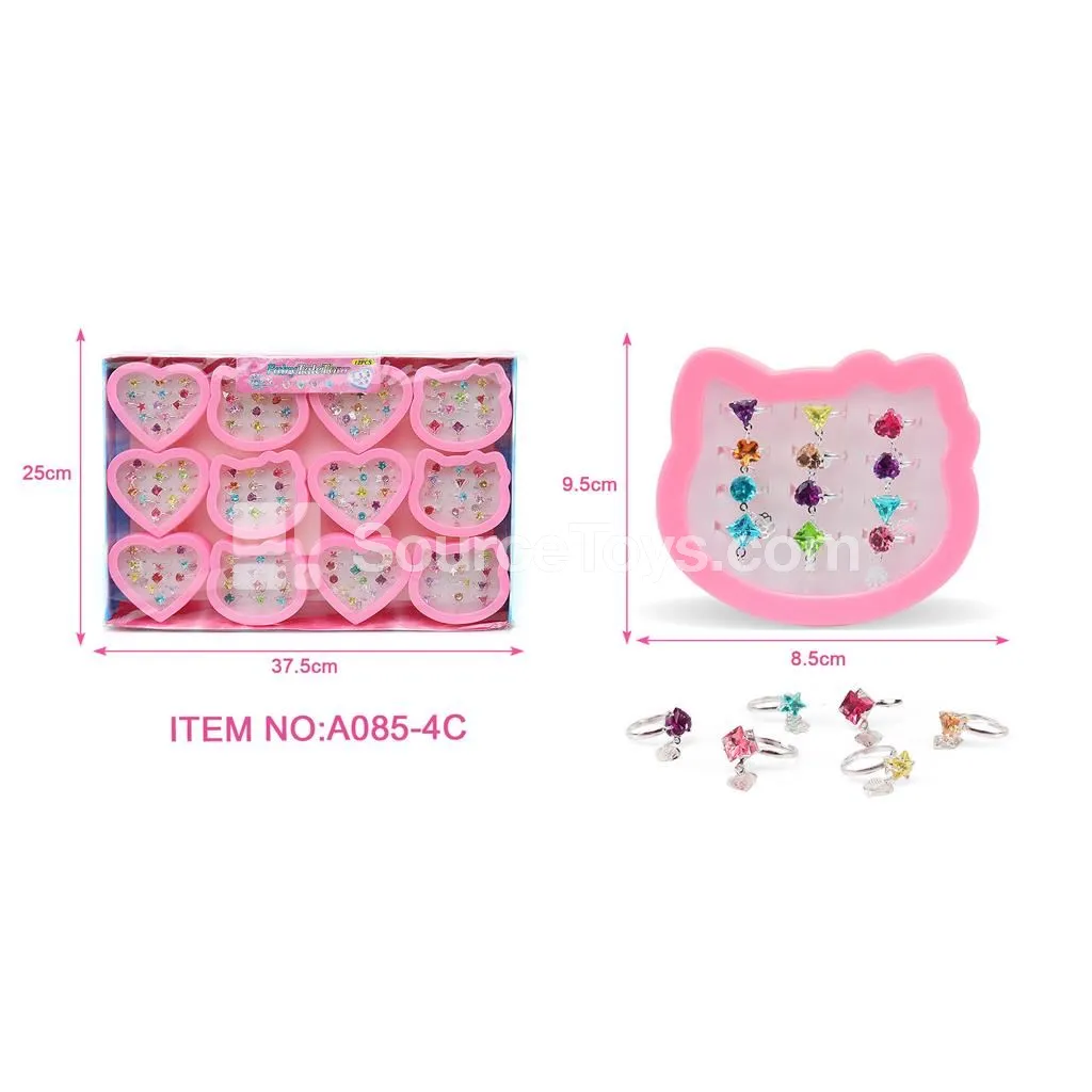12-Piece Alloy Gemstone Ring Set
