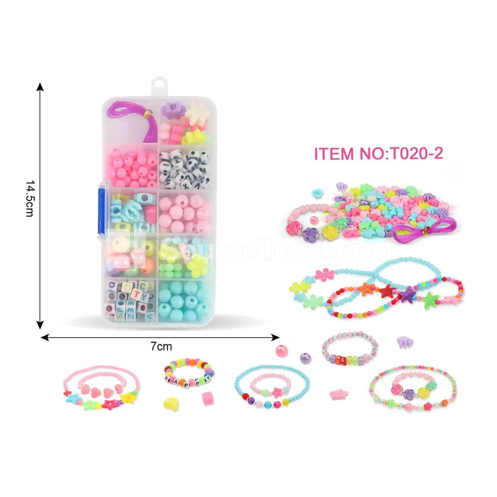 10-Compartment DIY Bead Box, Rainbow Beads, Kids Craft, Creative Gift