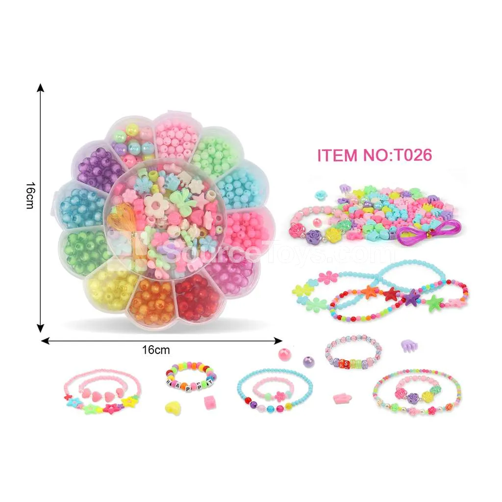 Sunflower DIY Bead Jewelry Making Kit Rainbow Beads Kids Craft
