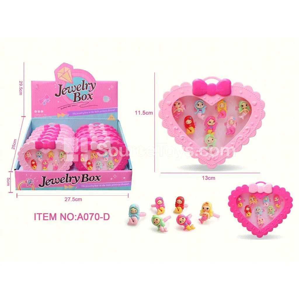 Mermaid Kids Rings 12pcs Pretend-Play Role-Play Toy