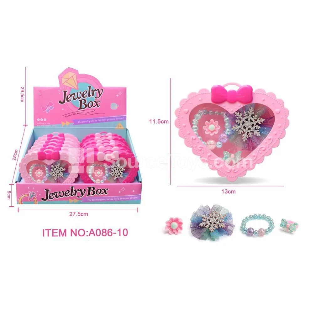 Hair Clip Ring Bracelet Set 12pcs Pretend-Play Toy