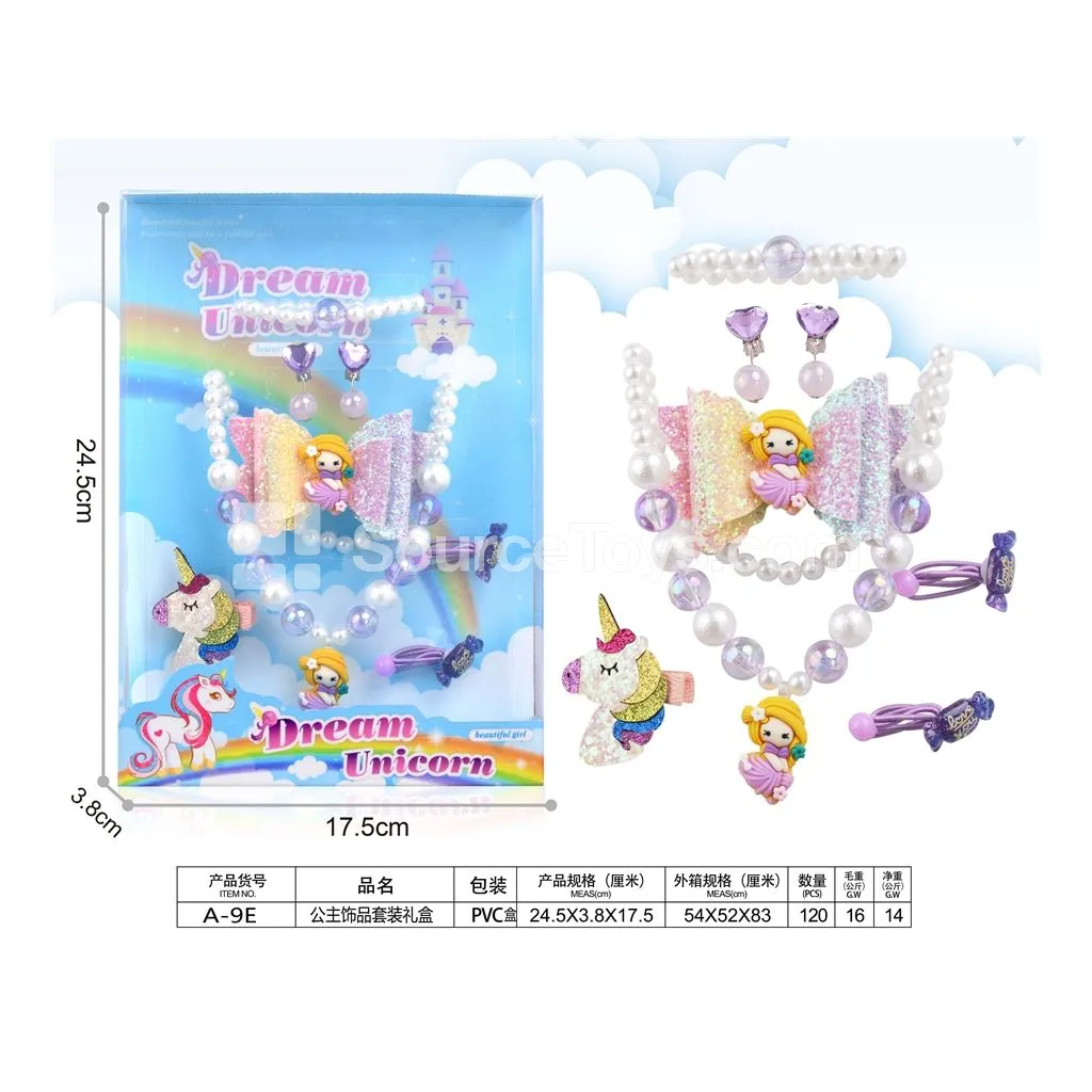 Girls’ Fashion Jewelry Set (Necklace & Hair Clips) Gift Box Girls’ Fashion Jewelry Set (Necklace & Hair Clips) Gift Box