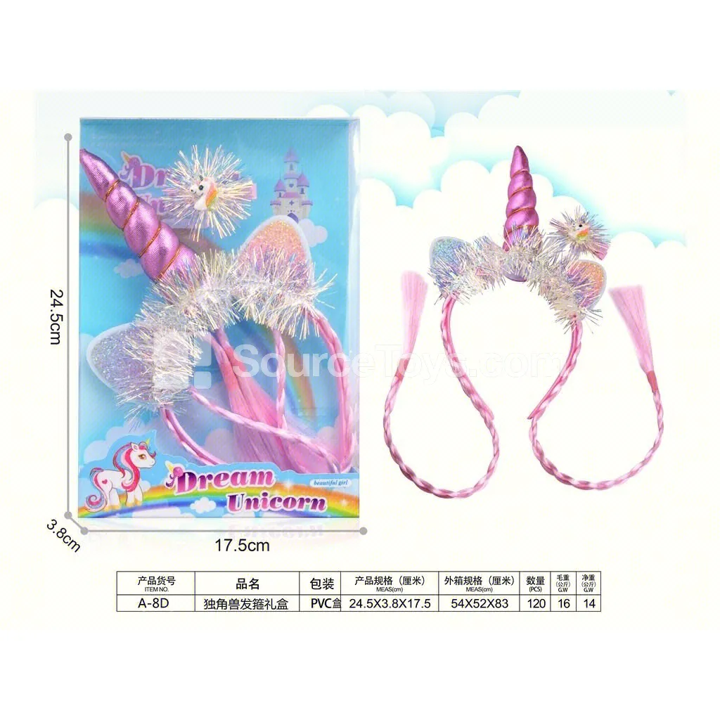 Girls’ Accessory Unicorn Headband Gift Set, Pretend-Play Dress-Up