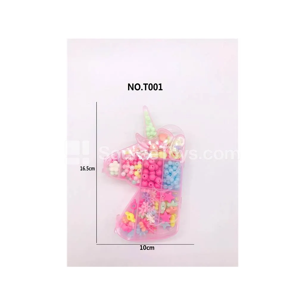 Girls’ Unicorn DIY Bead Jewelry Making Kit Rainbow Beads Craft Toy for Kids Creative Gift