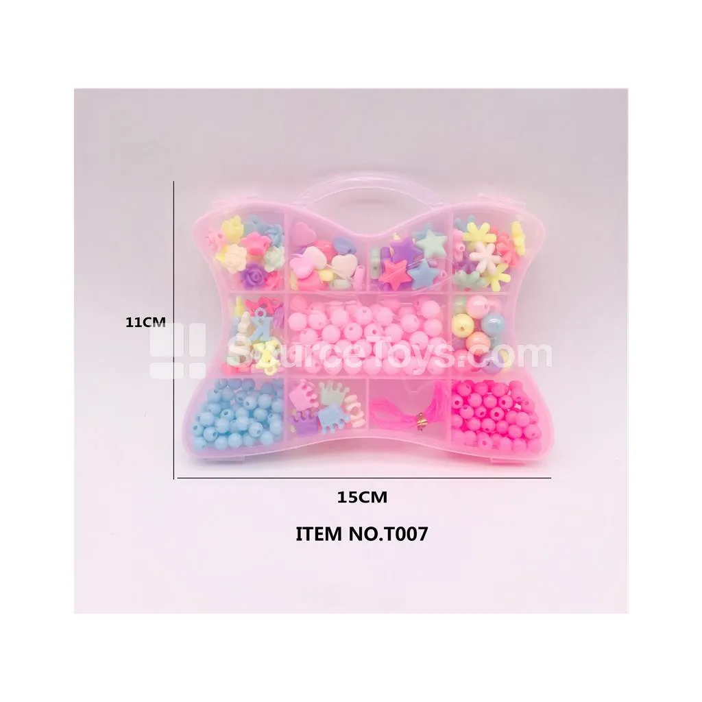 Girls’ Jewelry DIY Bead Craft Kit with Handle Rainbow Beads Creative Gift