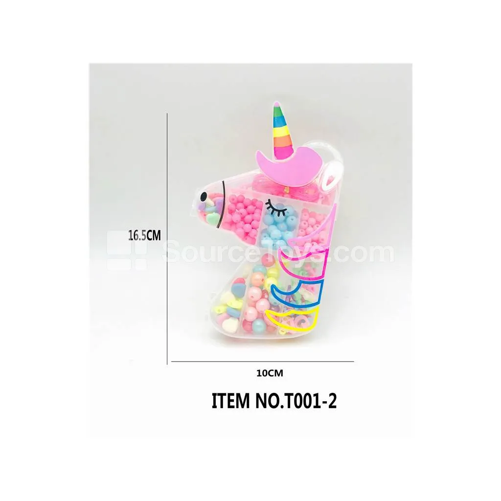 Girls’ Unicorn DIY Bead Jewelry Making Kit Educational Toy Rainbow Beads Craft Set for Kids