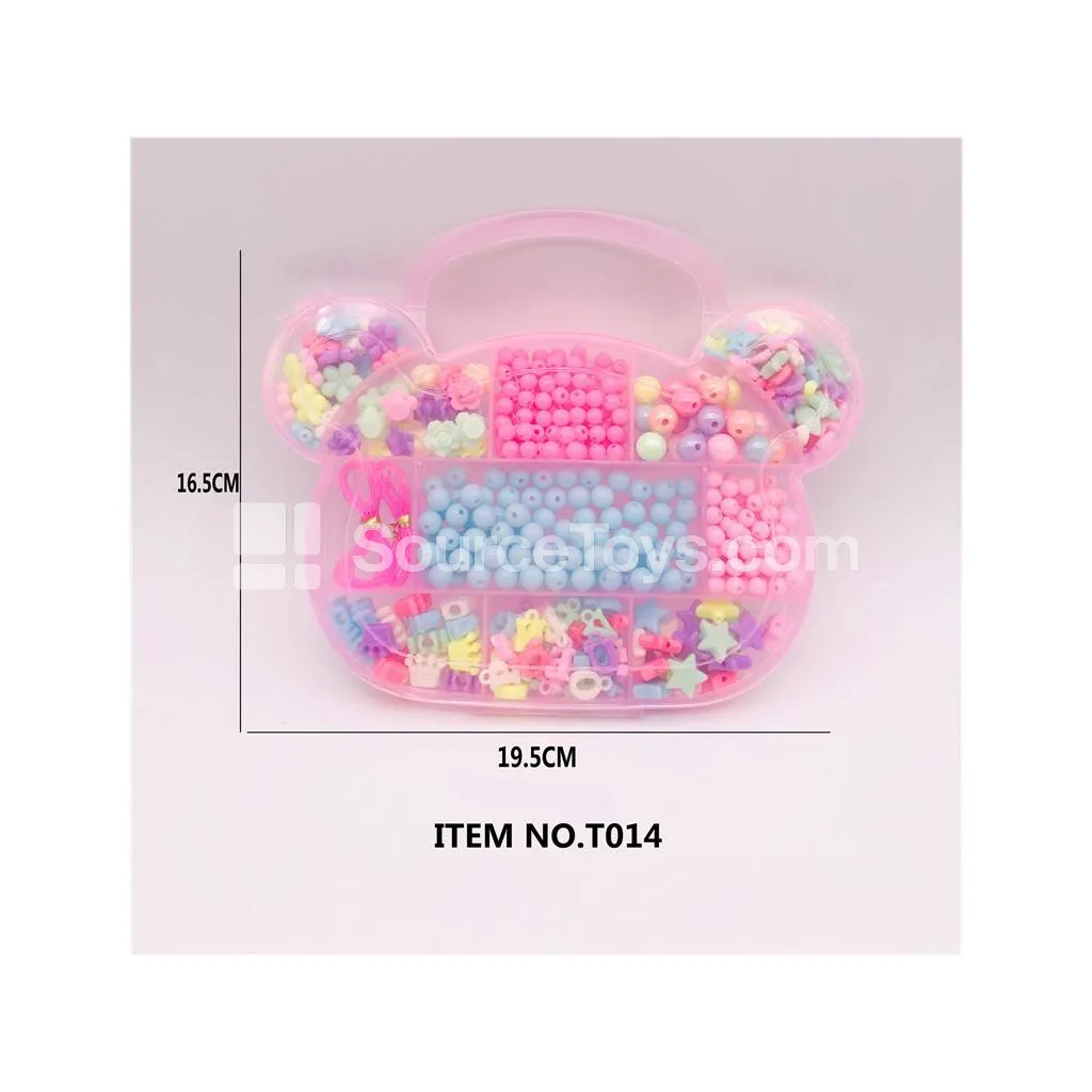 Fashion Doll Jewelry DIY Bead Kit in Rainbow Colors with Handle Box