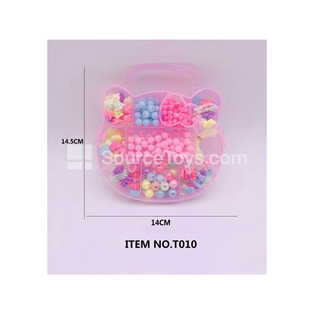 Girls’ Fashion Jewelry DIY Bead Craft Box with Handle – Educational Toy, Rainbow Beads, Creative Gift for Kids