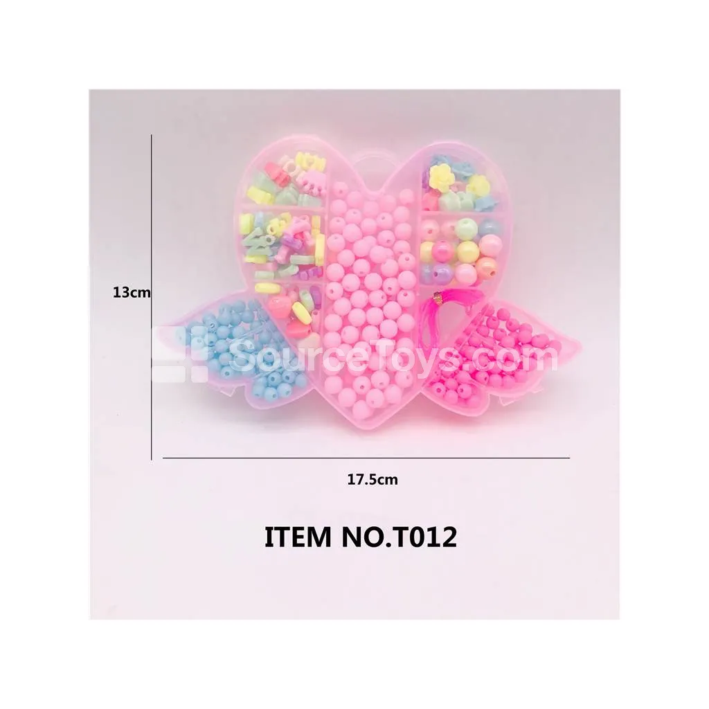 Girls’ Heart Angel DIY Bead Jewelry Making Kit with Rainbow Beads, Kids Craft Set