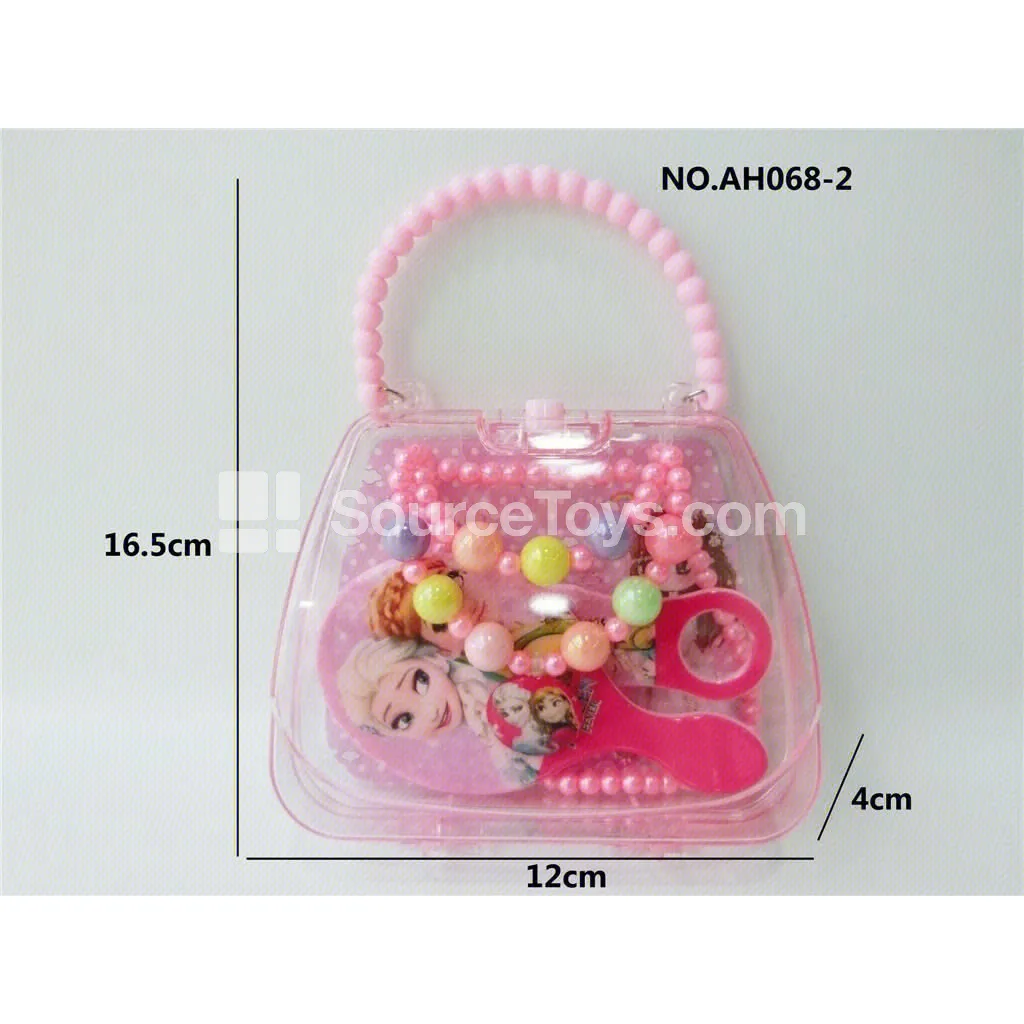 Girls’ Pretend-Play Jewelry Set with Mirror and Comb in Handbag Packaging