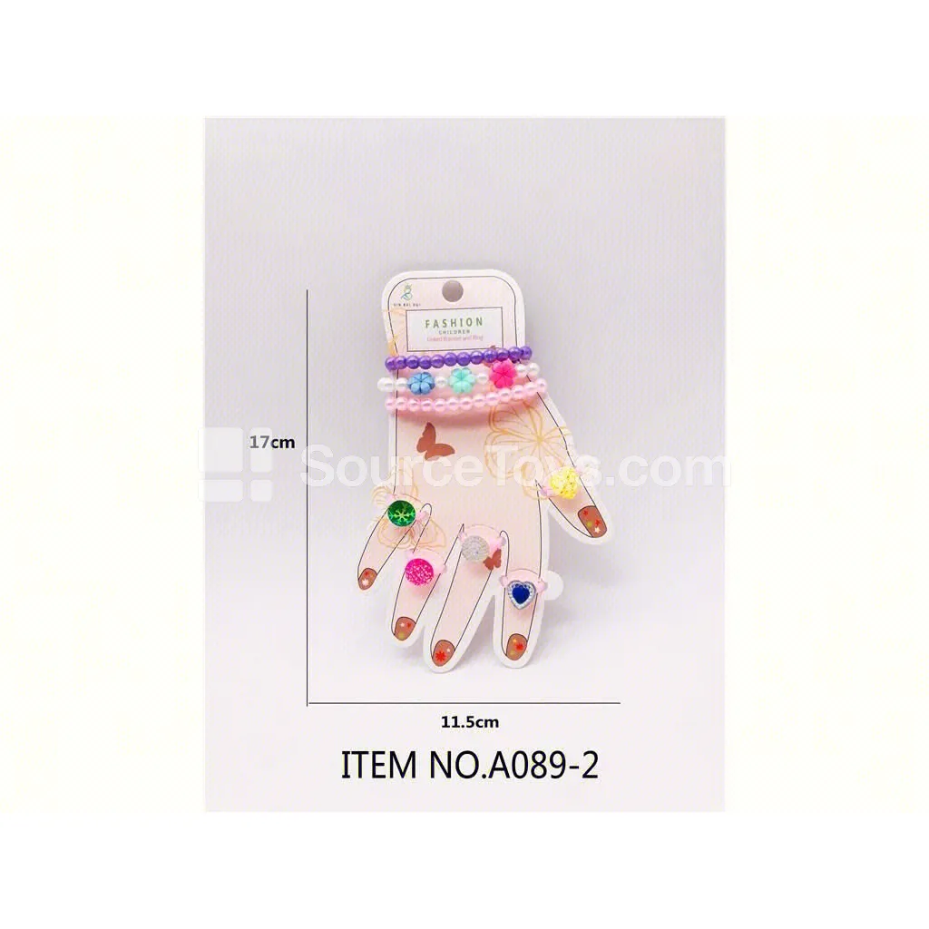 Pretend-Play Jewelry Set Bracelet & Ring for Girls