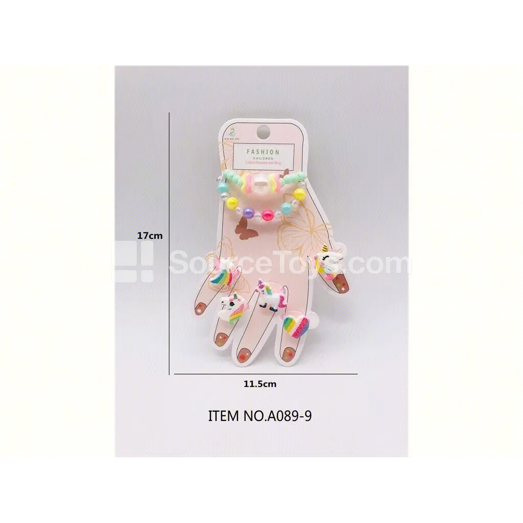 Unicorn Bracelet and Ring Set
