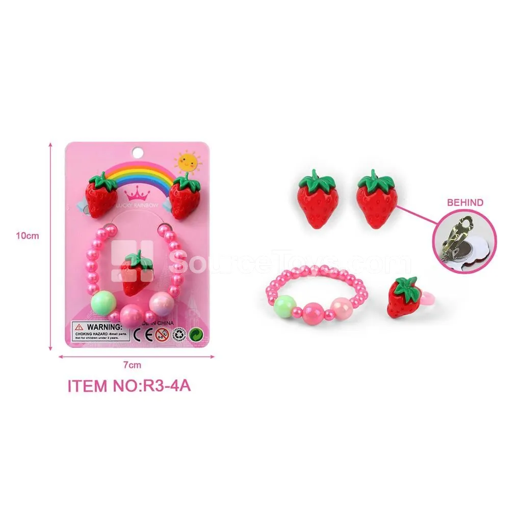 Fashion Jewelry Set for Girls – Earrings & Bracelet Pretend-Play Toy