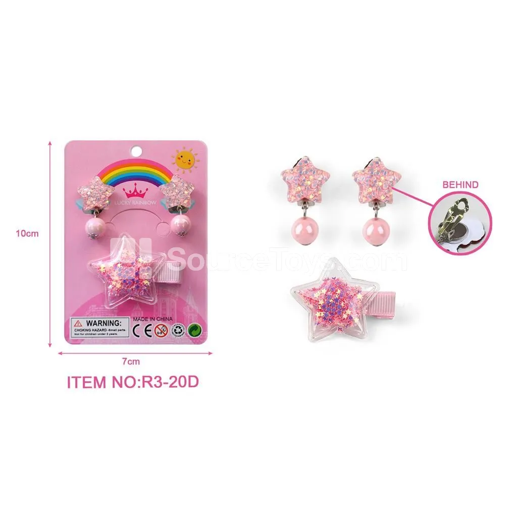 Girls’ Ear Clip and Hair Accessory Set