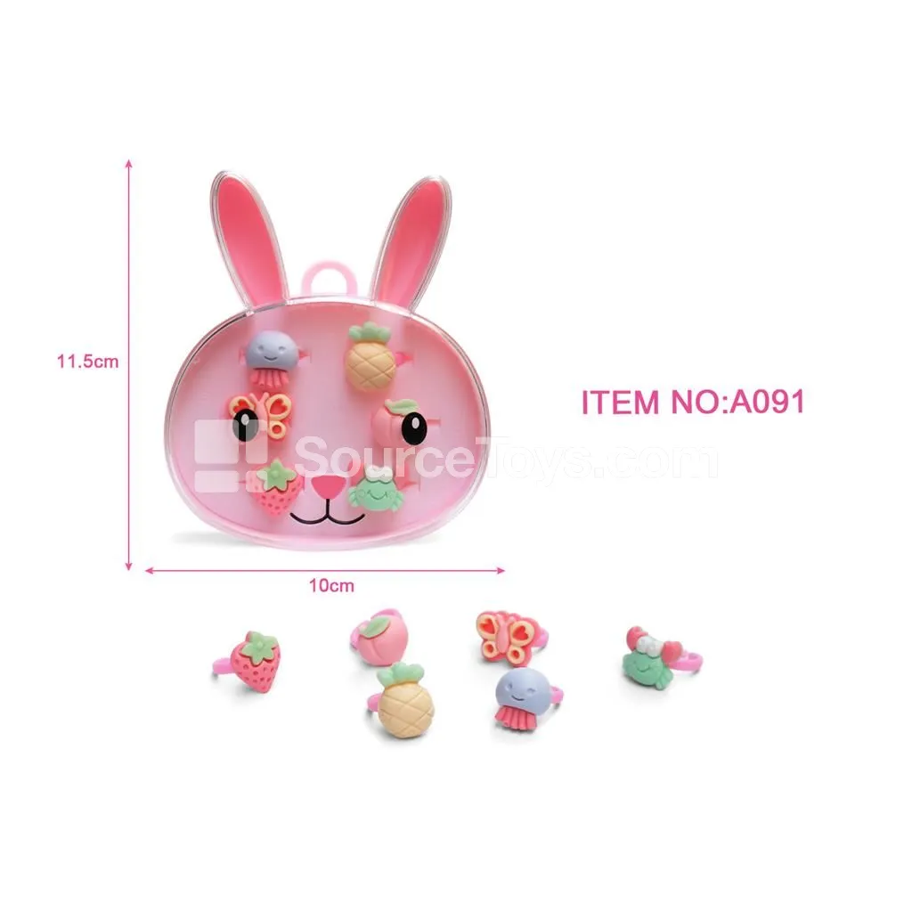 Fashion Doll Pretend-Play Toy Ring Box with Bunny Design