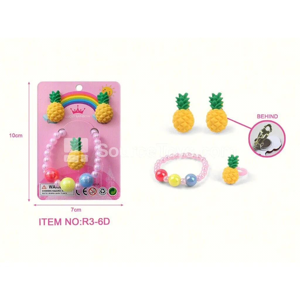 Girls’ Fashion Jewelry Set – Ear Clips and Bracelet