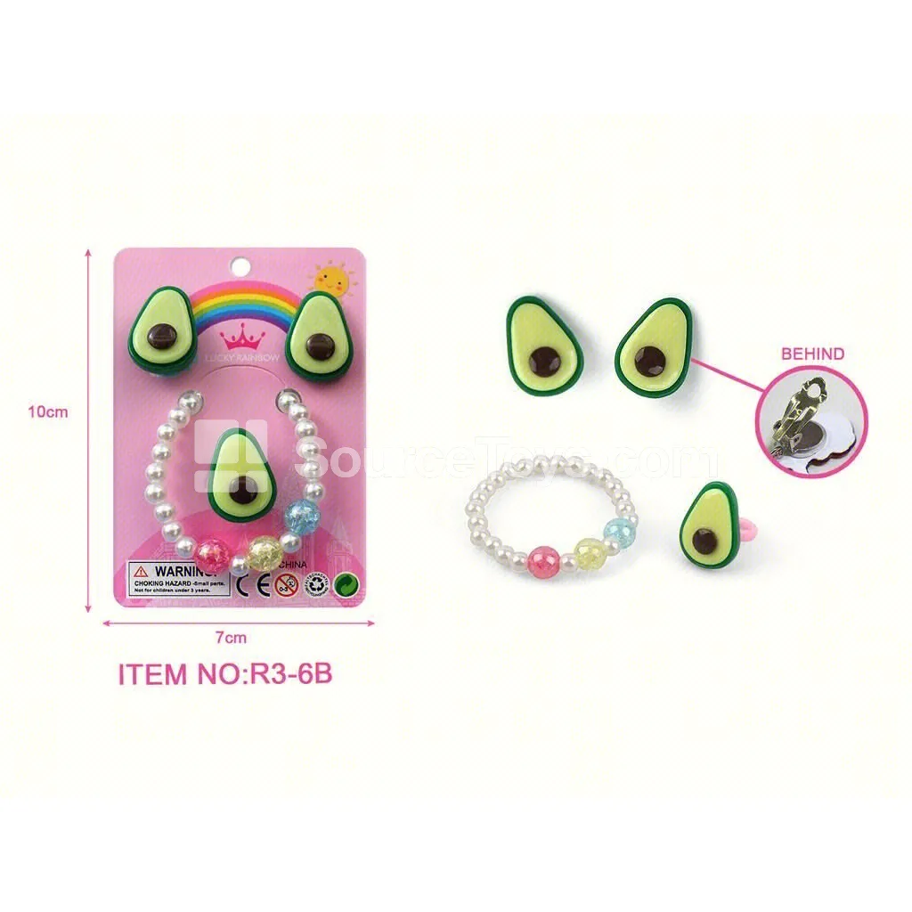 Girls’ Jewelry Ear Clip & Bracelet Set Pretend-Play Role-Play Toy Girls’ Jewelry Ear Clip & Bracelet Set Pretend-Play Role-Play Toy