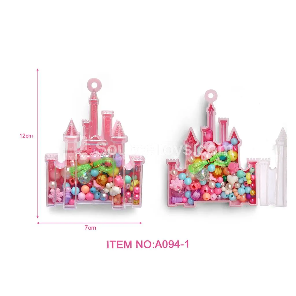 Girls’ DIY Jewelry Castle Bead Craft Box, Rainbow Beads, Kids’ Creative Gift