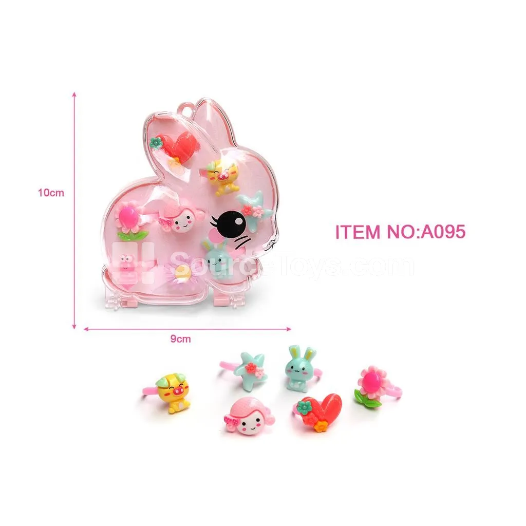 Cartoon Bunny Ring Box Pretend-Play Toy
