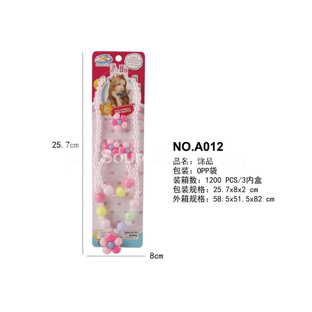 Fashion Jewelry Necklace & Ear Clip 5-Piece Set for Girls