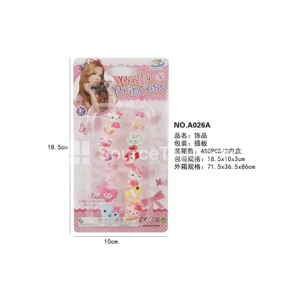 Girls’ Dress-Up Ring Set Pretend-Play Toy for Role Play