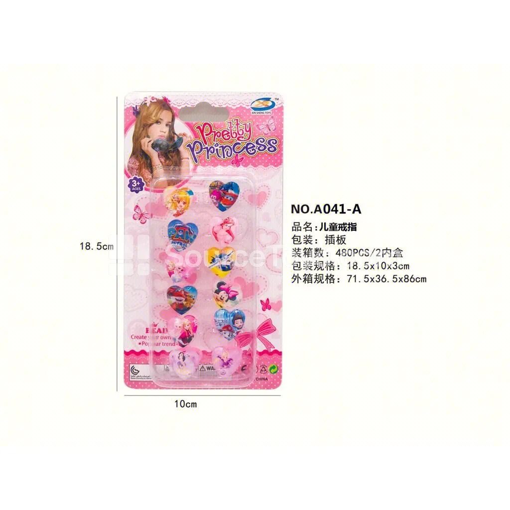 Girls’ Pretend-Play Jewelry Ring Set